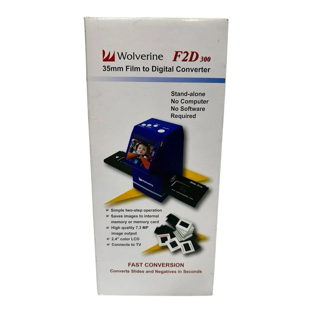 NEW Wolverine F2D 300 35mm Film And Slide Scanner 7.3 MP No Computer Required